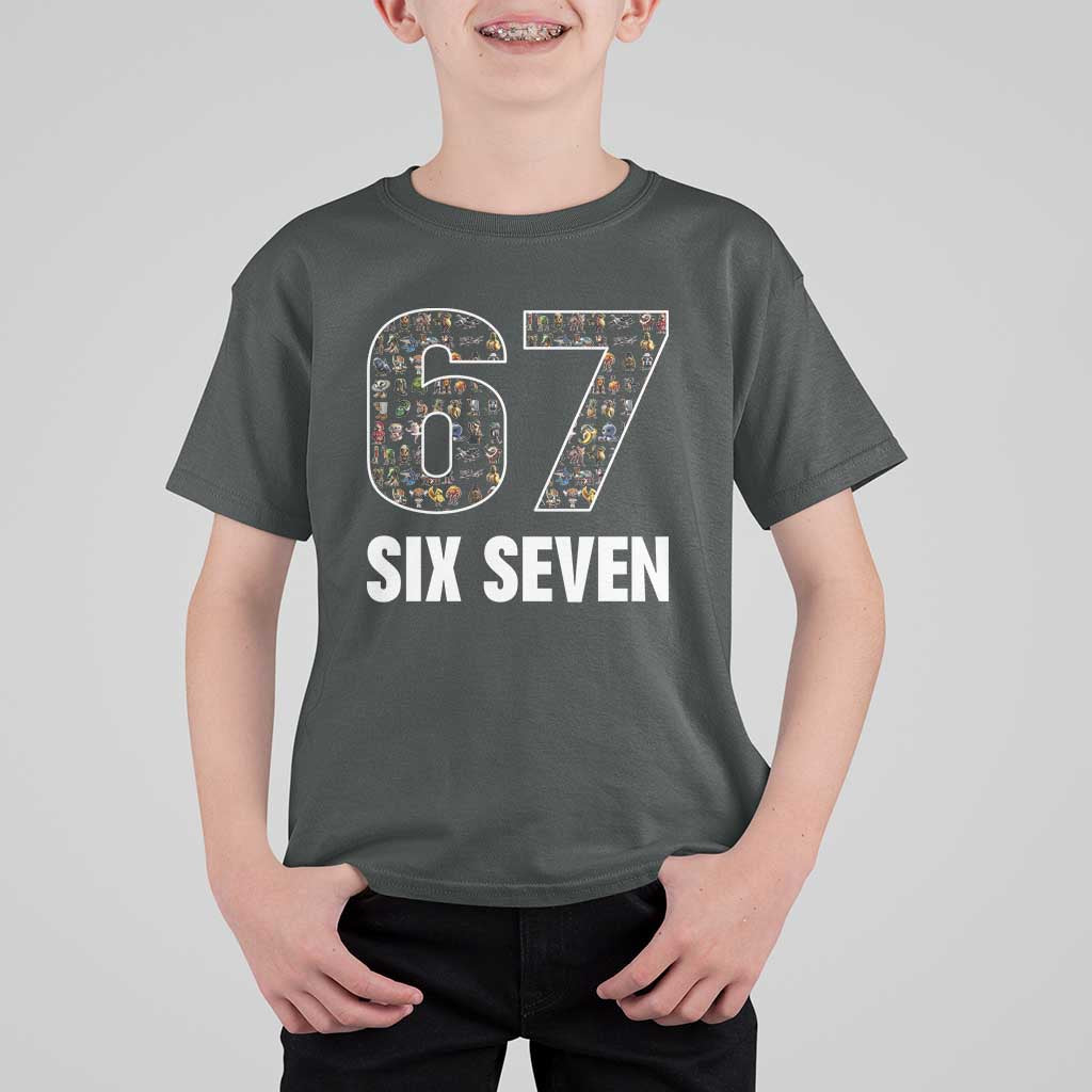 Funny 67 Six Seven Italian Brainrot Gen Alpha Meme T Shirt For Kid - Wonder Print Shop