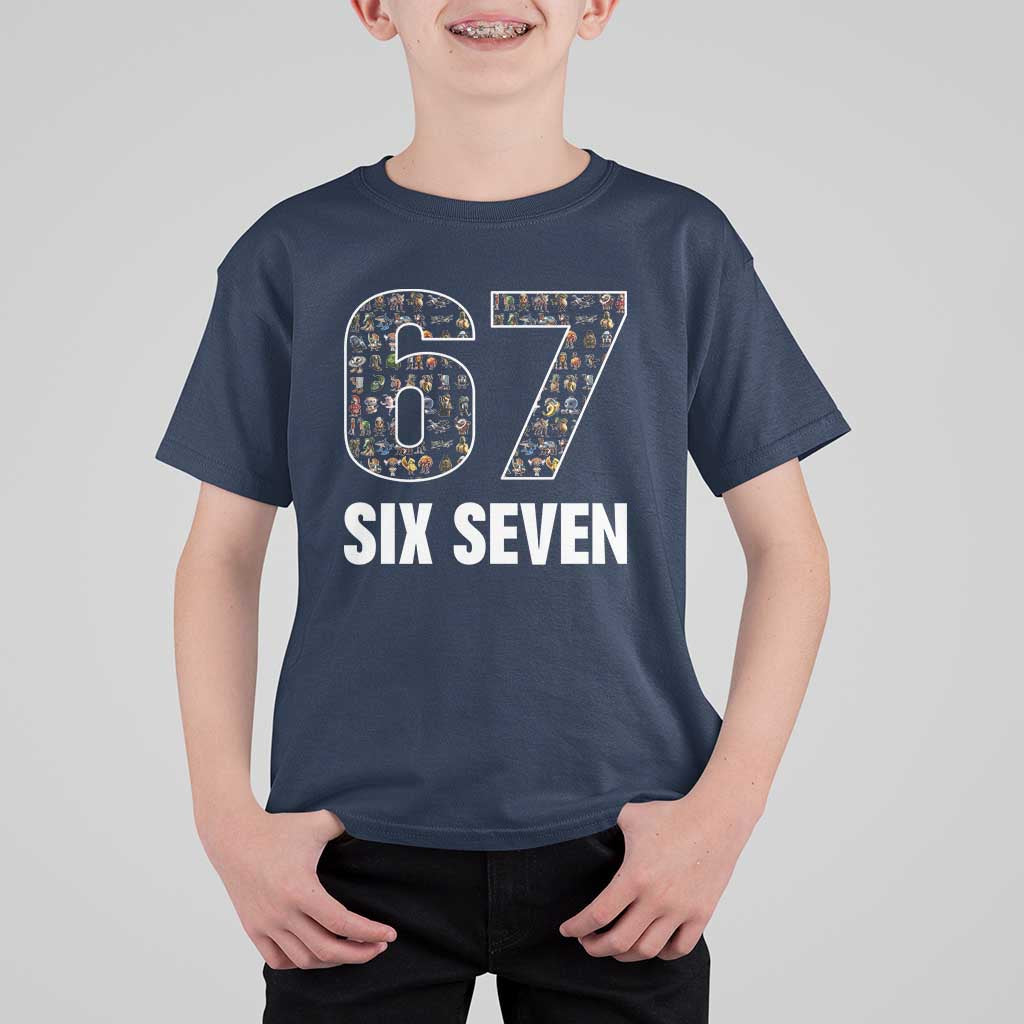 Funny 67 Six Seven Italian Brainrot Gen Alpha Meme T Shirt For Kid - Wonder Print Shop
