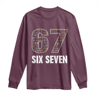 Funny 67 Six Seven Italian Brainrot Gen Alpha Meme Long Sleeve Shirt - Wonder Print Shop