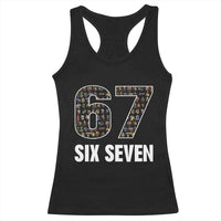 Funny 67 Six Seven Italian Brainrot Gen Alpha Meme Racerback Tank Top - Wonder Print Shop