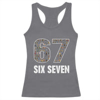 Funny 67 Six Seven Italian Brainrot Gen Alpha Meme Racerback Tank Top - Wonder Print Shop
