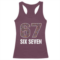 Funny 67 Six Seven Italian Brainrot Gen Alpha Meme Racerback Tank Top - Wonder Print Shop