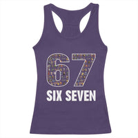 Funny 67 Six Seven Italian Brainrot Gen Alpha Meme Racerback Tank Top - Wonder Print Shop