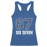 Funny 67 Six Seven Italian Brainrot Gen Alpha Meme Racerback Tank Top - Wonder Print Shop