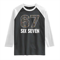 Funny 67 Six Seven Italian Brainrot Gen Alpha Meme Raglan Shirt - Wonder Print Shop