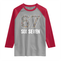 Funny 67 Six Seven Italian Brainrot Gen Alpha Meme Raglan Shirt - Wonder Print Shop
