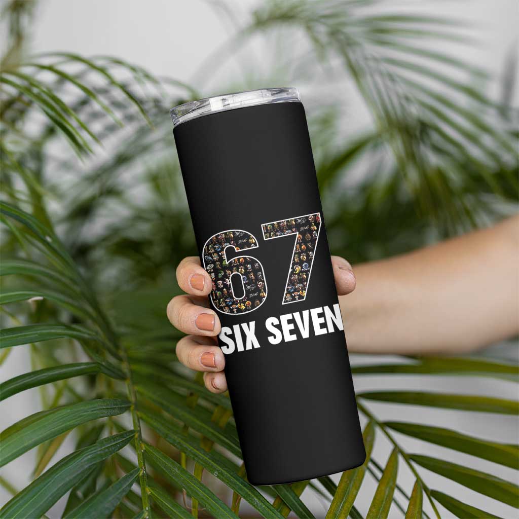 Funny 67 Six Seven Italian Brainrot Gen Alpha Meme Skinny Tumbler - Wonder Print Shop