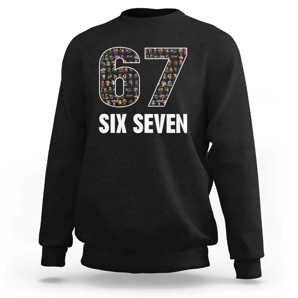 Funny 67 Six Seven Italian Brainrot Gen Alpha Meme Sweatshirt - Wonder Print Shop