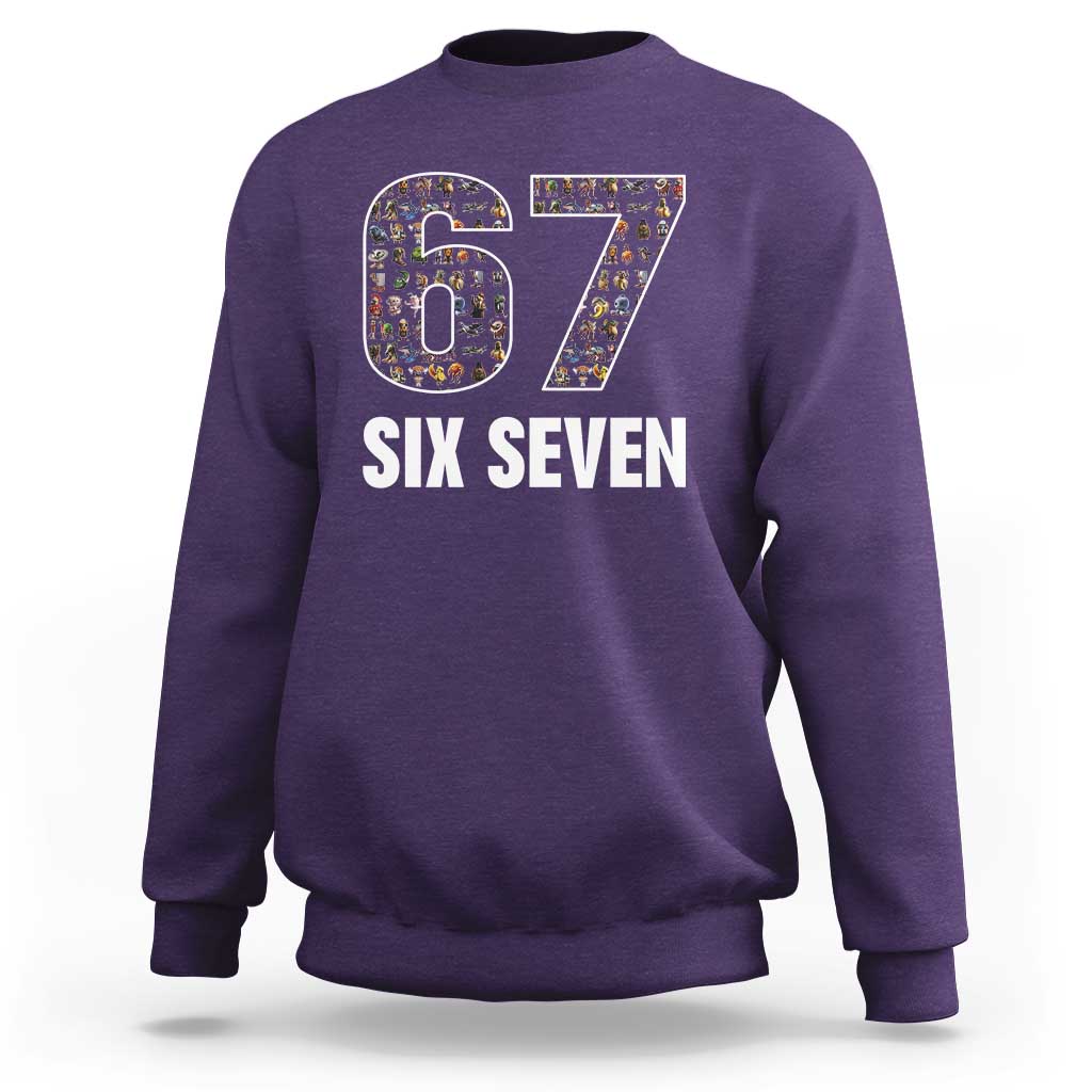 Funny 67 Six Seven Italian Brainrot Gen Alpha Meme Sweatshirt - Wonder Print Shop