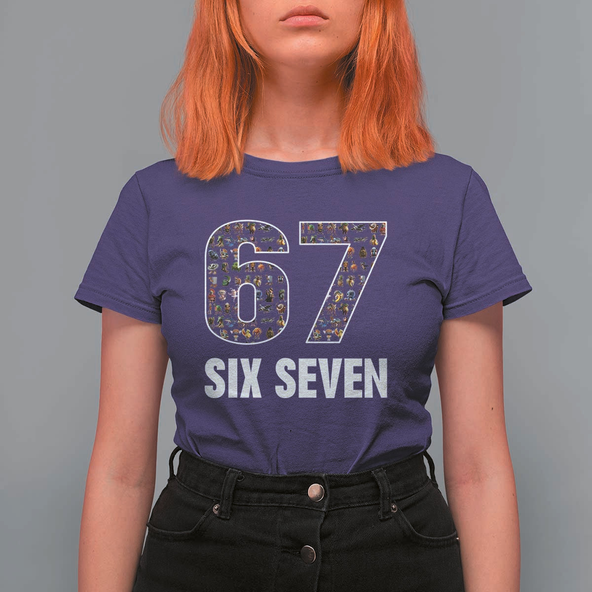 Funny 67 Six Seven Italian Brainrot Gen Alpha Meme T Shirt For Women - Wonder Print Shop