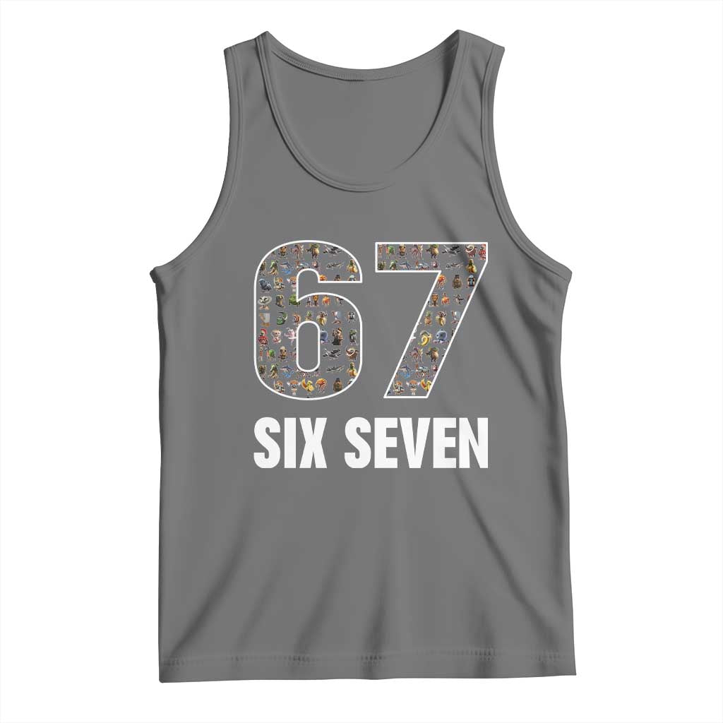 Funny 67 Six Seven Italian Brainrot Gen Alpha Meme Tank Top - Wonder Print Shop