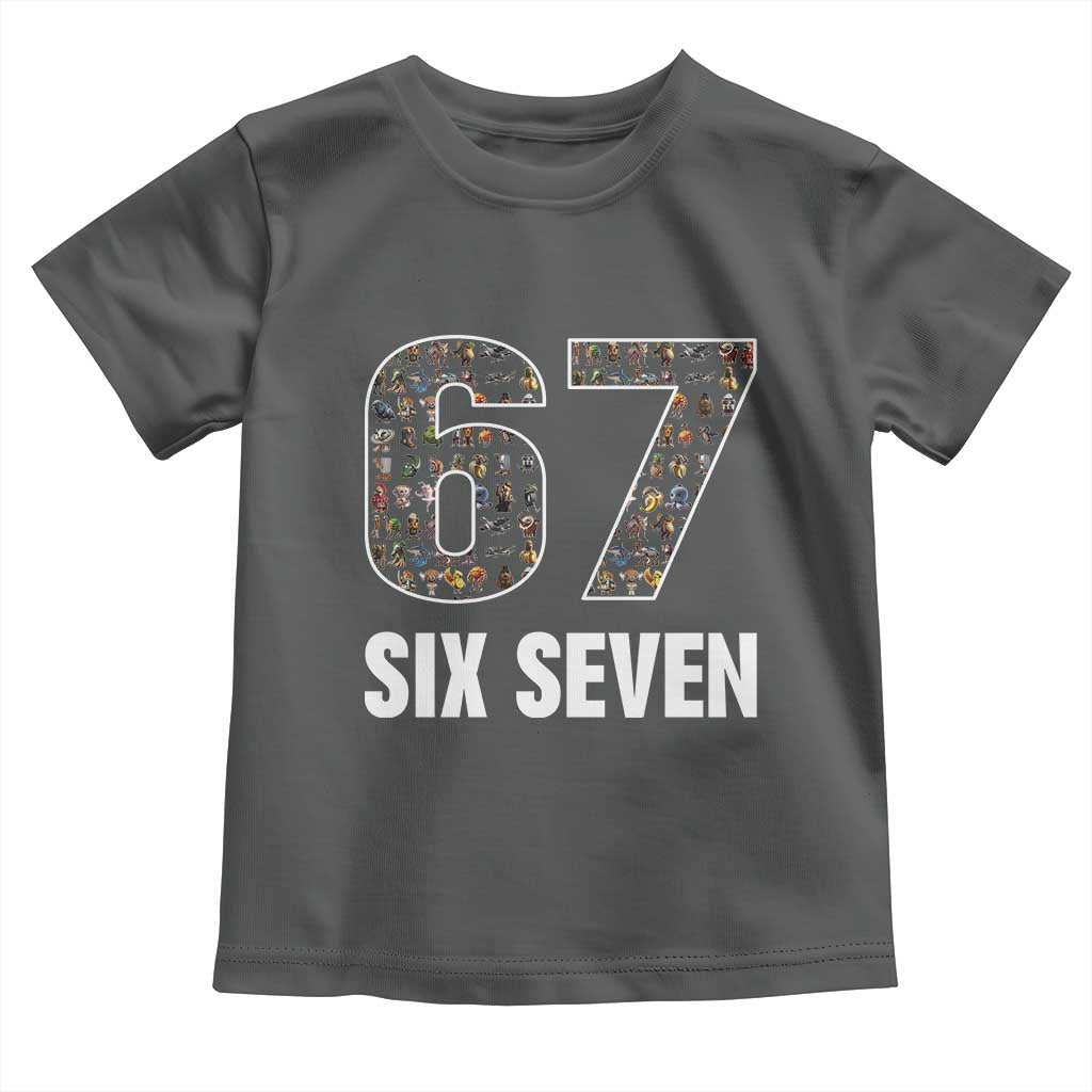 Funny 67 Six Seven Italian Brainrot Gen Alpha Meme Toddler T Shirt - Wonder Print Shop