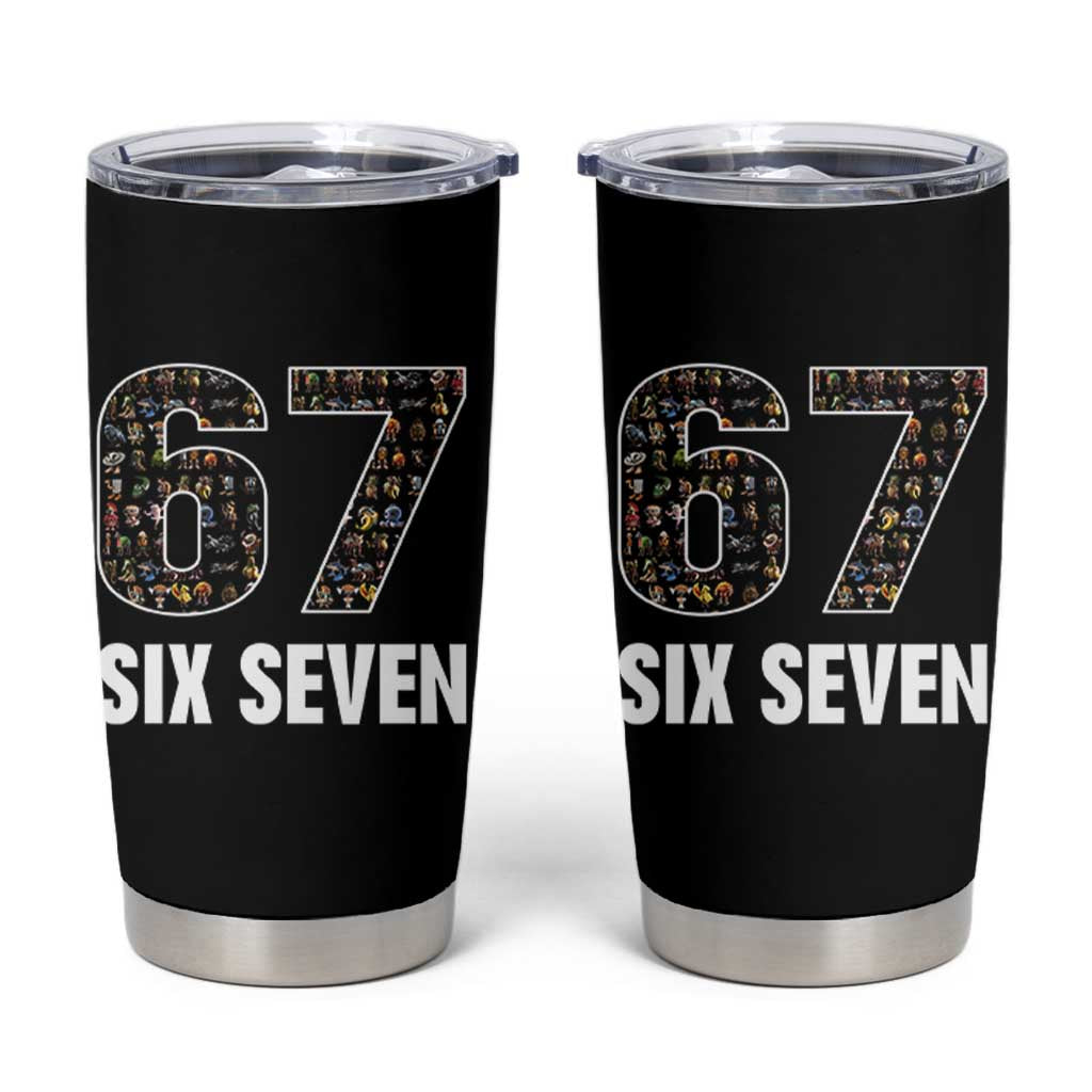 Funny 67 Six Seven Italian Brainrot Gen Alpha Meme Tumbler Cup - Wonder Print Shop