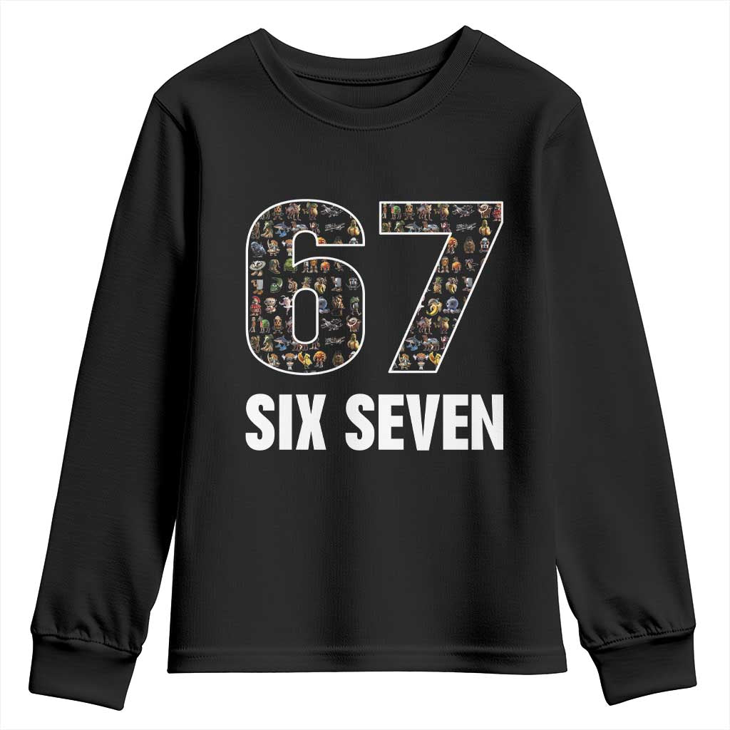 Funny 67 Six Seven Italian Brainrot Gen Alpha Meme Youth Sweatshirt - Wonder Print Shop