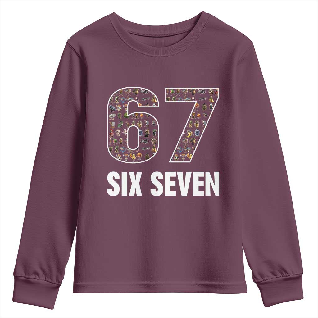 Funny 67 Six Seven Italian Brainrot Gen Alpha Meme Youth Sweatshirt - Wonder Print Shop