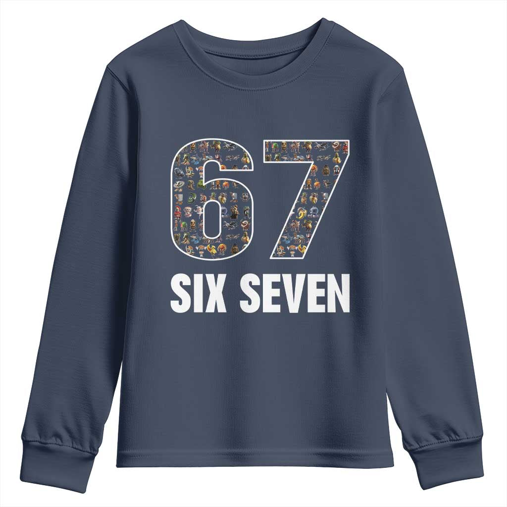 Funny 67 Six Seven Italian Brainrot Gen Alpha Meme Youth Sweatshirt - Wonder Print Shop