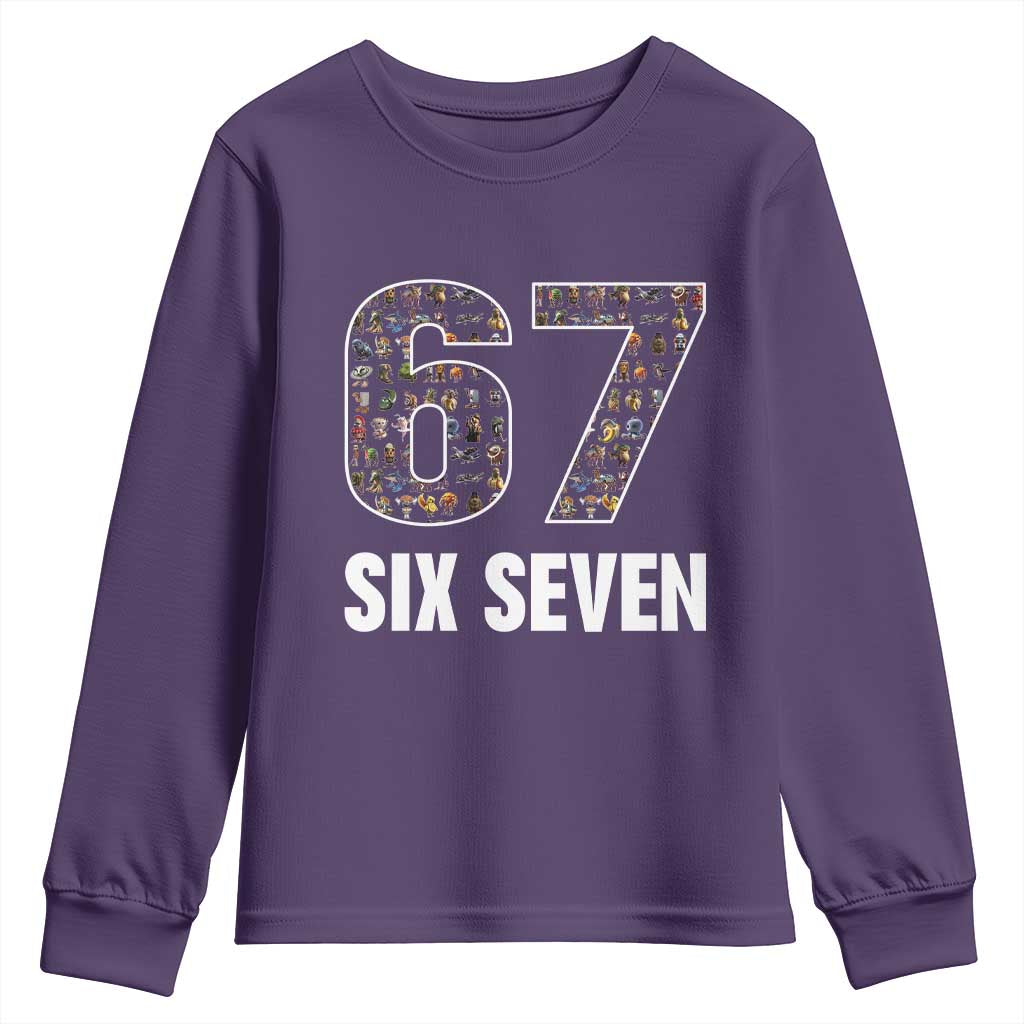 Funny 67 Six Seven Italian Brainrot Gen Alpha Meme Youth Sweatshirt - Wonder Print Shop