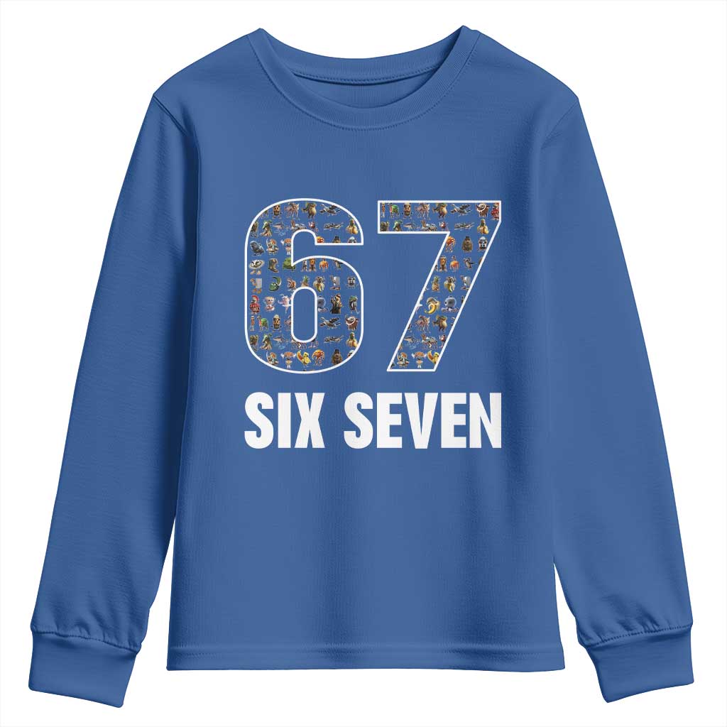 Funny 67 Six Seven Italian Brainrot Gen Alpha Meme Youth Sweatshirt - Wonder Print Shop