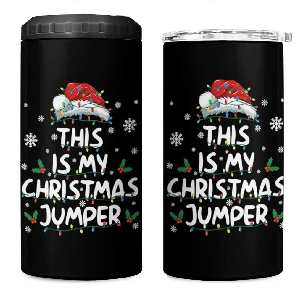 Funny British Christmas 4 in 1 Can Cooler Tumbler This Is My Christmas Jumper - Wonder Print Shop