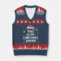 Funny British Xmas V-Neck Knit Sweater Vest This Is My Xmas Jumper - Wonder Print Shop