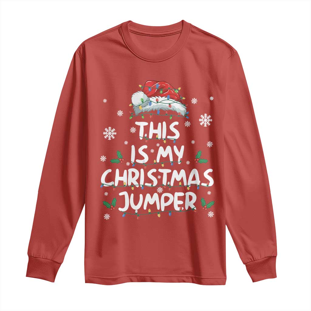 Funny British Christmas Long Sleeve Shirt This Is My Christmas Jumper - Wonder Print Shop