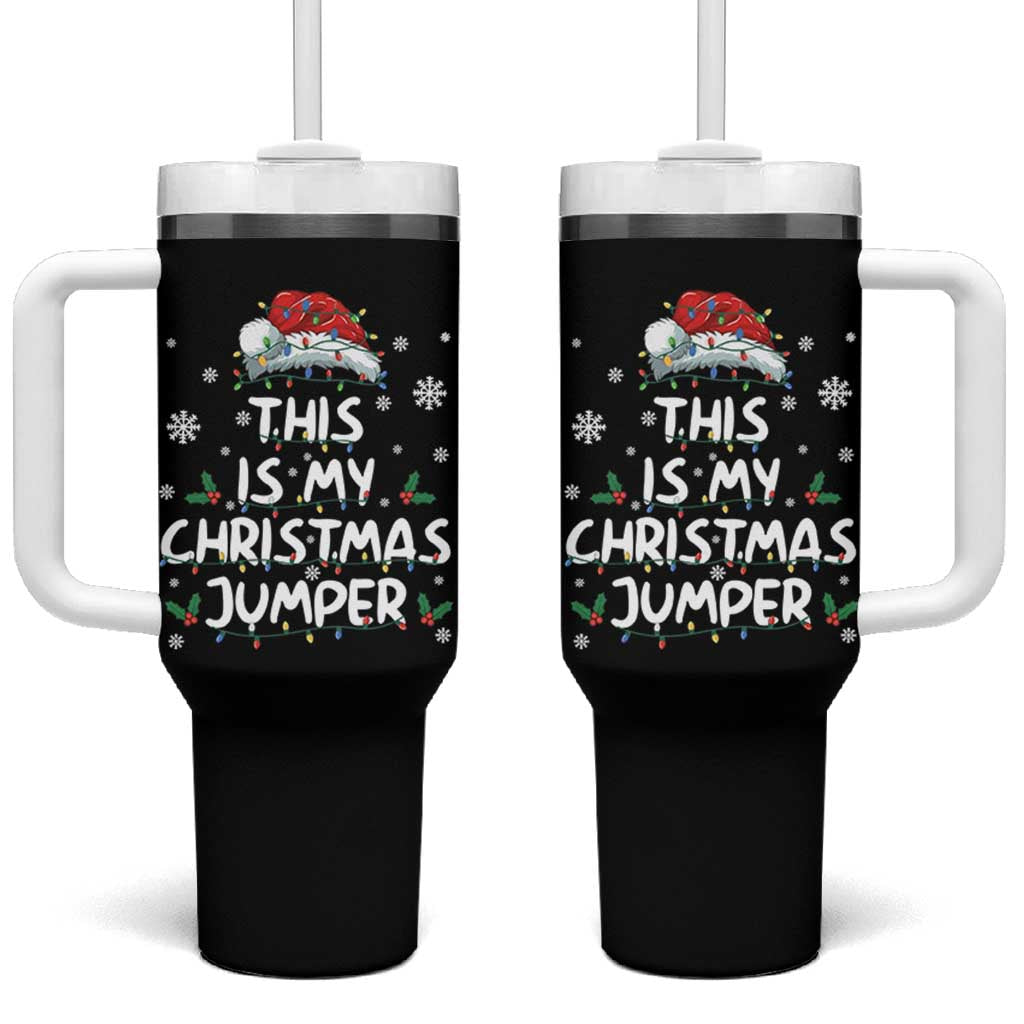 Funny British Christmas Tumbler With Handle This Is My Christmas Jumper - Wonder Print Shop
