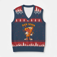 Funny Sick Seven 67 Meme V-Neck Knit Sweater Vest Six Seven Wordplay - Wonder Print Shop
