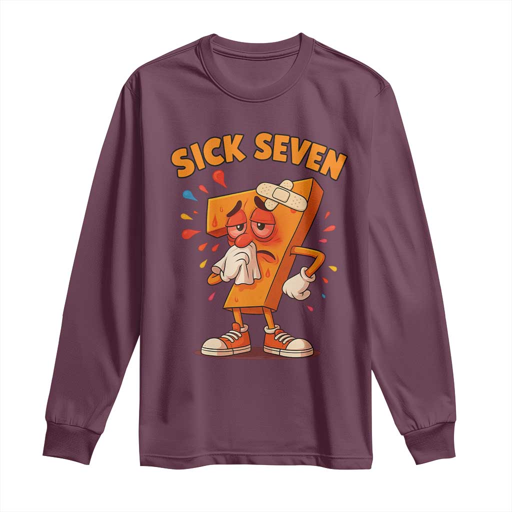 Funny Sick Seven 67 Meme Long Sleeve Shirt Six Seven Wordplay - Wonder Print Shop