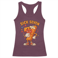 Funny Sick Seven 67 Meme Racerback Tank Top Six Seven Wordplay - Wonder Print Shop