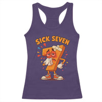 Funny Sick Seven 67 Meme Racerback Tank Top Six Seven Wordplay - Wonder Print Shop