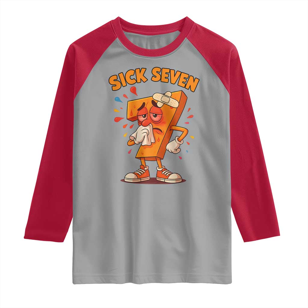 Funny Sick Seven 67 Meme Raglan Shirt Six Seven Wordplay - Wonder Print Shop