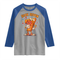 Funny Sick Seven 67 Meme Raglan Shirt Six Seven Wordplay - Wonder Print Shop