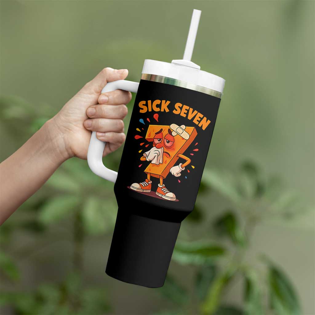 Funny Sick Seven 67 Meme Tumbler With Handle Six Seven Wordplay - Wonder Print Shop