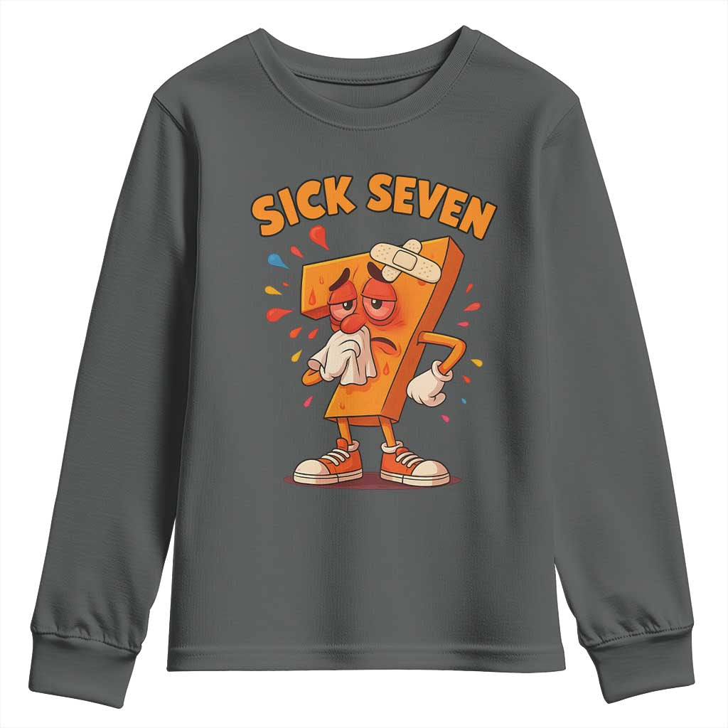 Funny Sick Seven 67 Meme Youth Sweatshirt Six Seven Wordplay - Wonder Print Shop