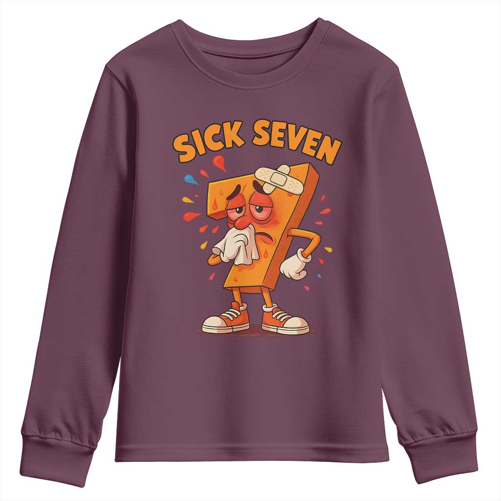 Funny Sick Seven 67 Meme Youth Sweatshirt Six Seven Wordplay - Wonder Print Shop