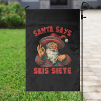Funny Mexican Christmas 67 Garden Flag Santa Says Seis Siete Cholo Claus - Wonder Print Shop
