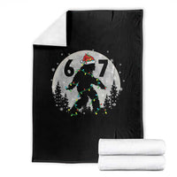 Funny Bigfoot 67 Christmas Night Stroll Moon Sasquatch Throw Blanket - Wonder Print Shop