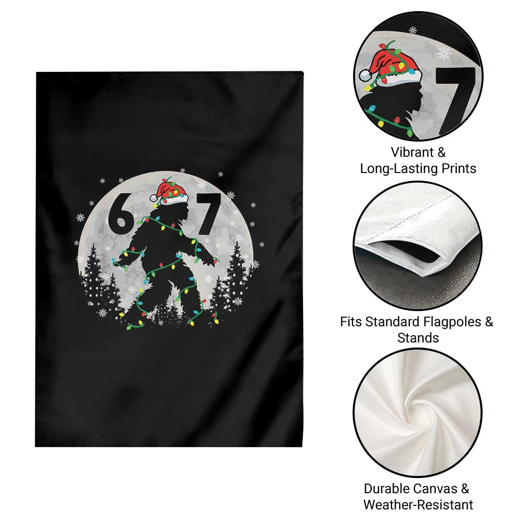 Funny Bigfoot 67 Christmas Night Stroll Moon Sasquatch Garden Flag - Wonder Print Shop