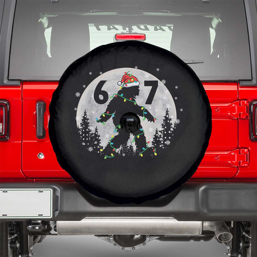 Funny Bigfoot 67 Christmas Night Stroll Moon Sasquatch Spare Tire Cover - Wonder Print Shop