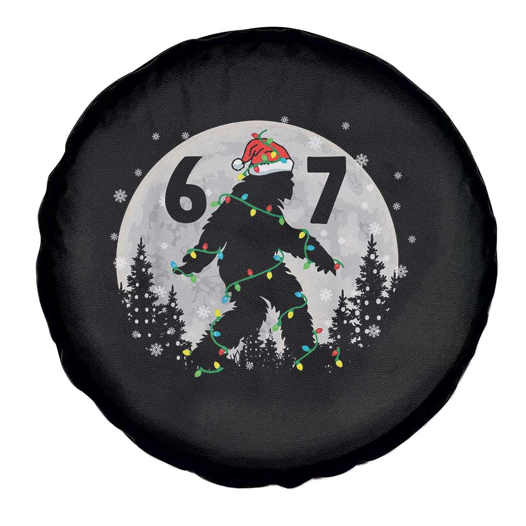 Funny Bigfoot 67 Christmas Night Stroll Moon Sasquatch Spare Tire Cover - Wonder Print Shop