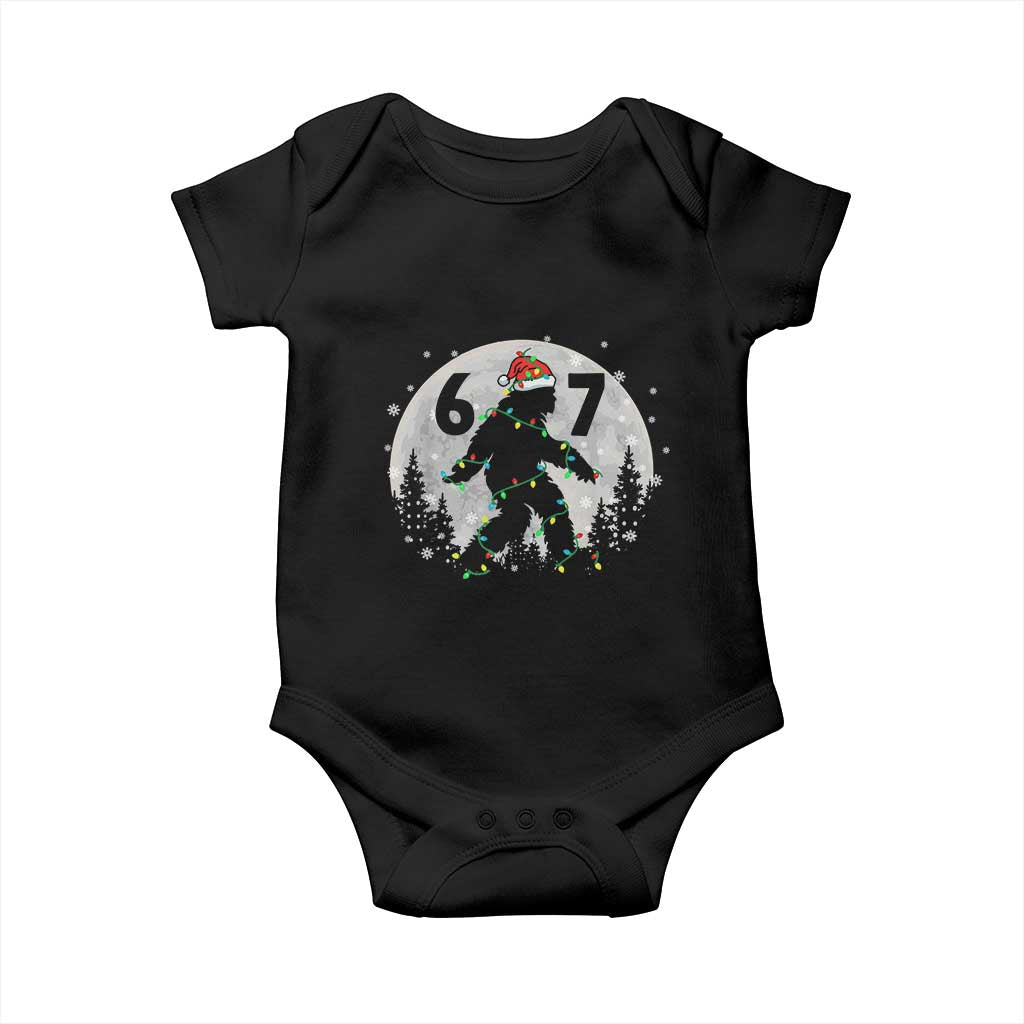 Funny Bigfoot 67 Christmas Night Stroll Moon Sasquatch Baby Onesie - Wonder Print Shop
