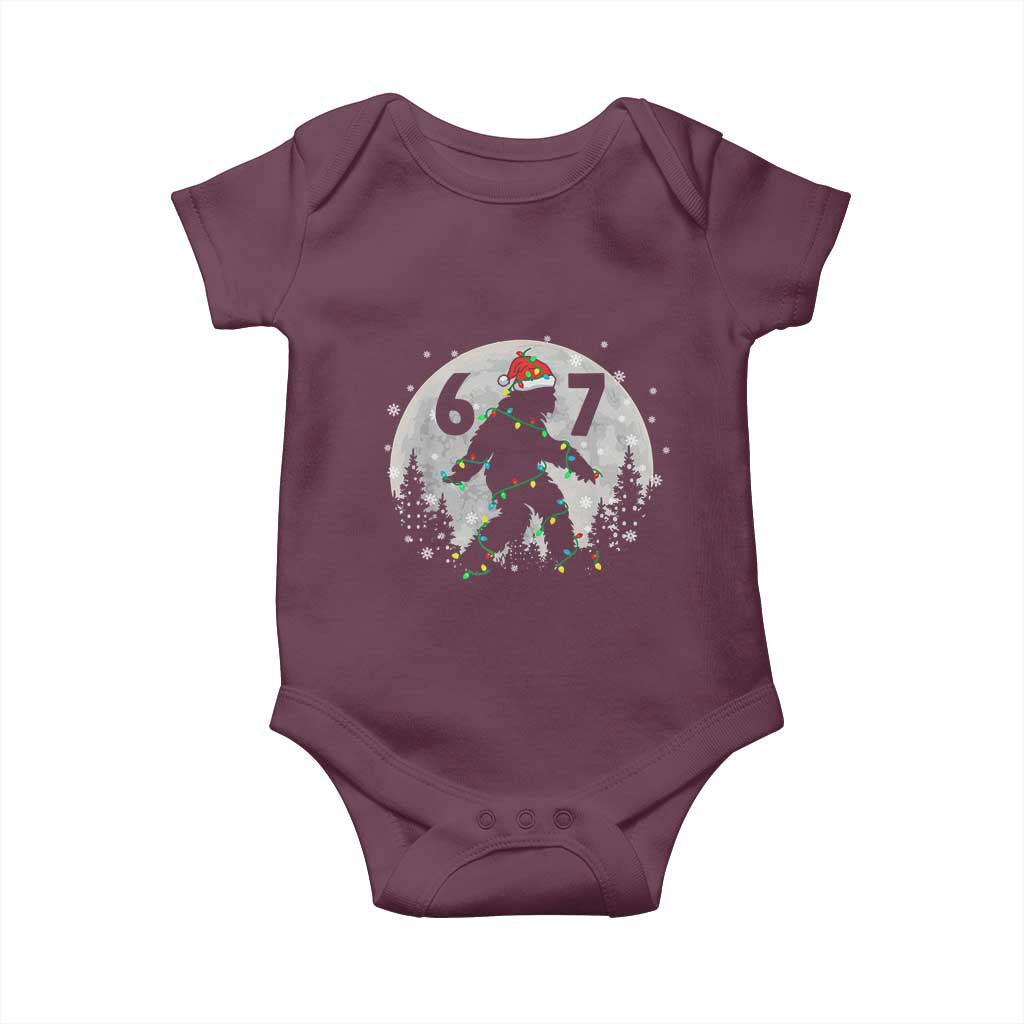 Funny Bigfoot 67 Christmas Night Stroll Moon Sasquatch Baby Onesie - Wonder Print Shop