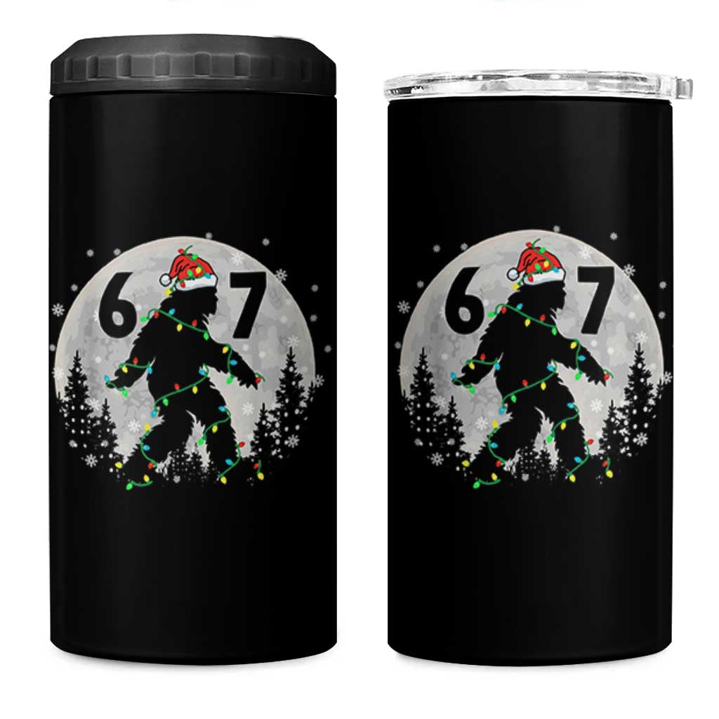 Funny Bigfoot 67 Christmas Night Stroll Moon Sasquatch 4 in 1 Can Cooler Tumbler - Wonder Print Shop