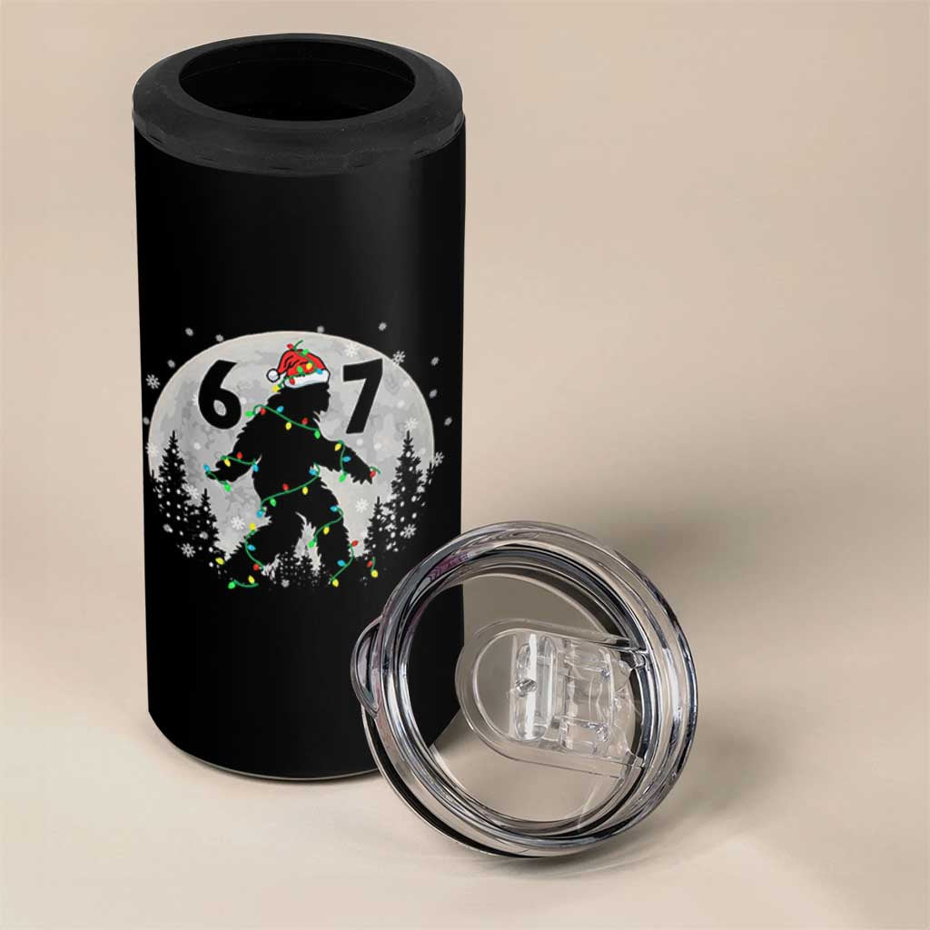 Funny Bigfoot 67 Christmas Night Stroll Moon Sasquatch 4 in 1 Can Cooler Tumbler - Wonder Print Shop