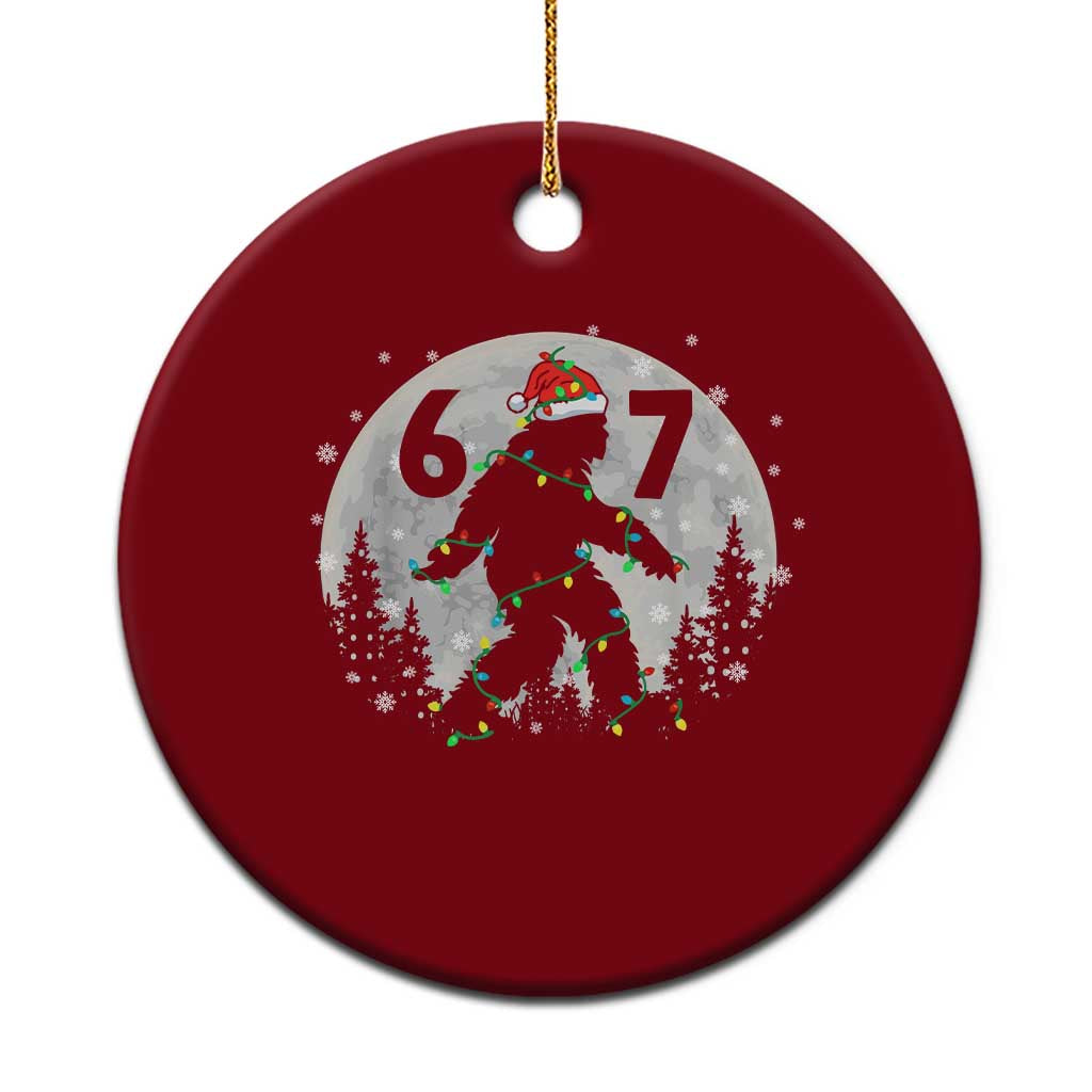 Funny Bigfoot 67 Christmas Night Stroll Moon Sasquatch Ceramic Ornament - Wonder Print Shop