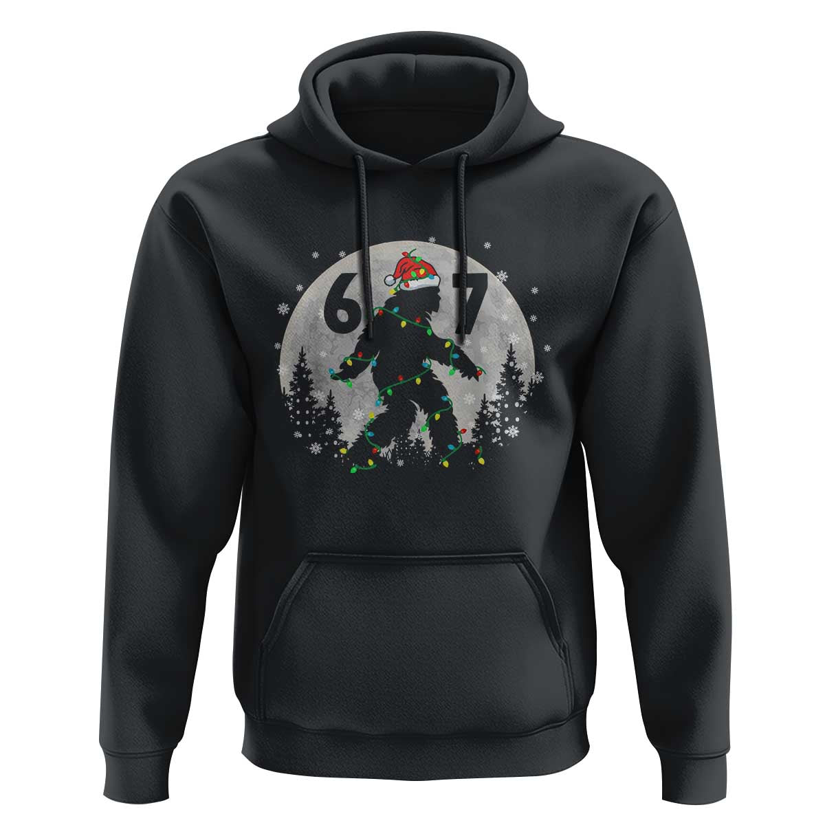 Funny Bigfoot 67 Christmas Night Stroll Moon Sasquatch Hoodie - Wonder Print Shop