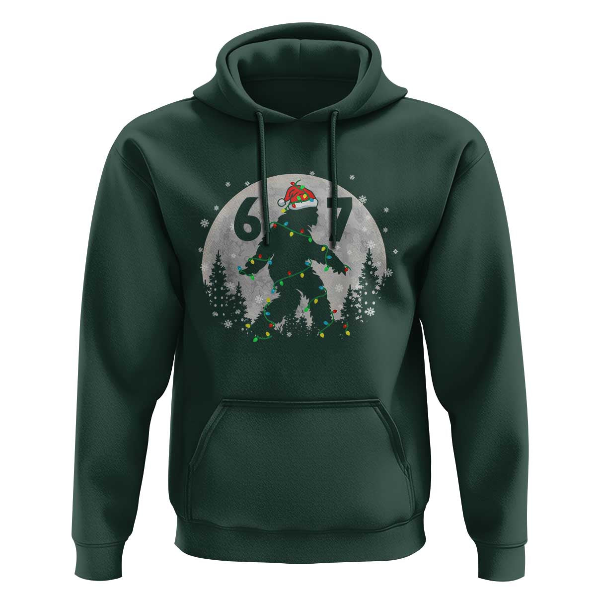 Funny Bigfoot 67 Christmas Night Stroll Moon Sasquatch Hoodie - Wonder Print Shop