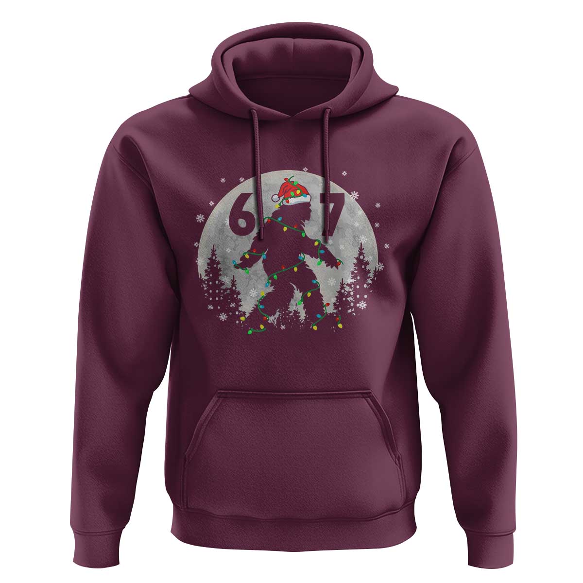Funny Bigfoot 67 Christmas Night Stroll Moon Sasquatch Hoodie - Wonder Print Shop