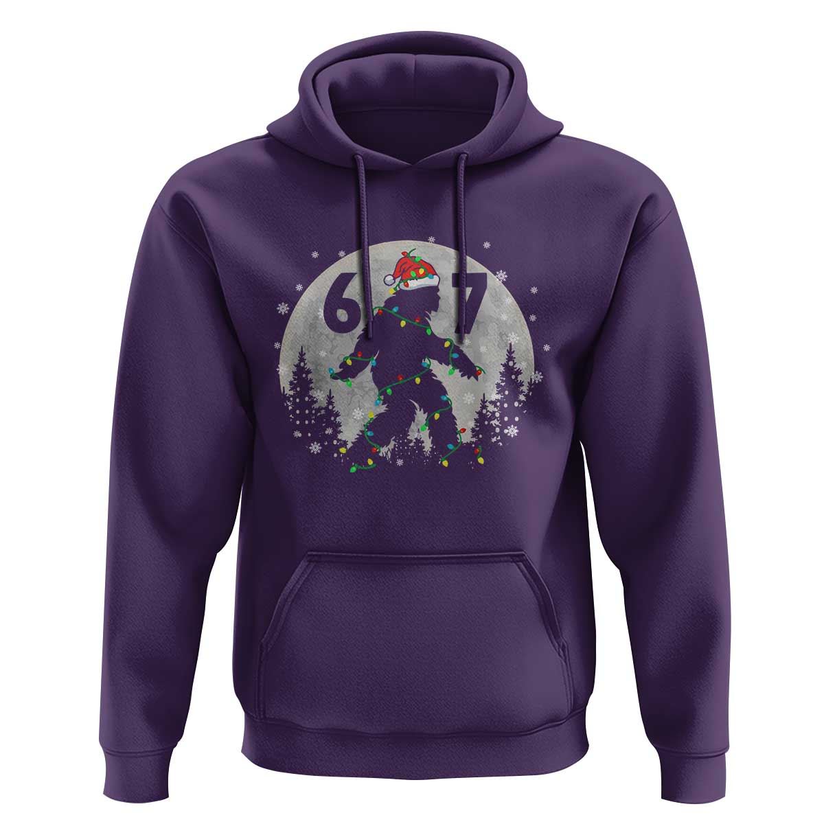 Funny Bigfoot 67 Christmas Night Stroll Moon Sasquatch Hoodie - Wonder Print Shop