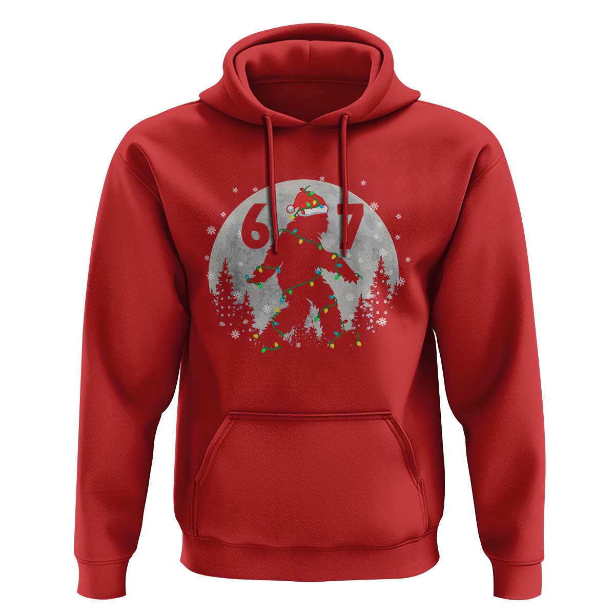 Funny Bigfoot 67 Christmas Night Stroll Moon Sasquatch Hoodie - Wonder Print Shop